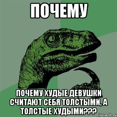 почему почему худые девушки считают себя толстыми, а толстые худыми???, Мем Филосораптор