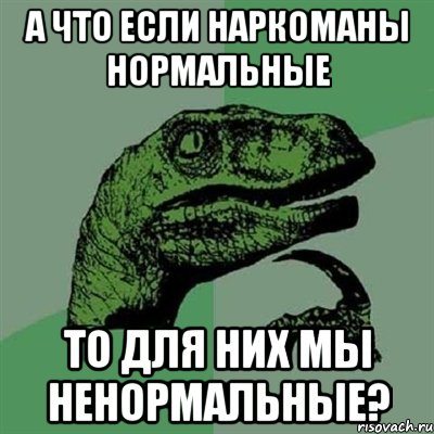 а что если наркоманы нормальные то для них мы ненормальные?, Мем Филосораптор