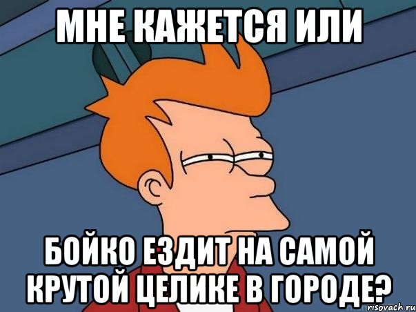 мне кажется или бойко ездит на самой крутой целике в городе?, Мем  Фрай (мне кажется или)