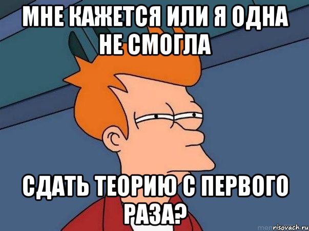 мне кажется или я одна не смогла сдать теорию с первого раза?, Мем  Фрай (мне кажется или)