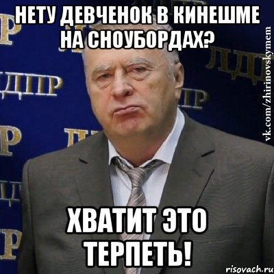 нету девченок в кинешме на сноубордах? хватит это терпеть!, Мем Хватит это терпеть (Жириновский)