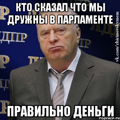 кто сказал что мы дружны в парламенте правильно деньги, Мем Хватит это терпеть (Жириновский)