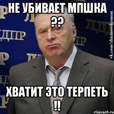 не убивает мпшка ?? хватит это терпеть !!, Мем Хватит это терпеть (Жириновский)