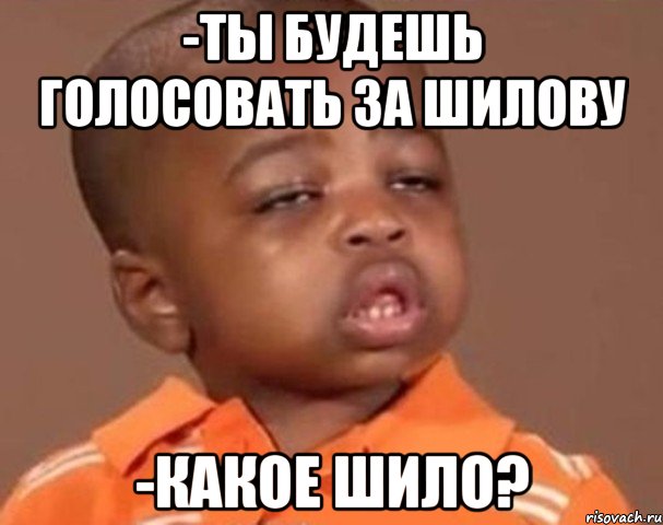 -ты будешь голосовать за шилову -какое шило?, Мем  Какой пацан (негритенок)