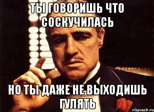 ты говоришь что соскучилась но ты даже не выходишь гулять, Мем крестный отец