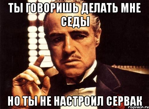 ты говоришь делать мне седы но ты не настроил сервак, Мем крестный отец