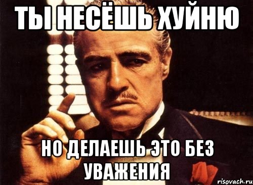 ты несёшь хуйню но делаешь это без уважения, Мем крестный отец