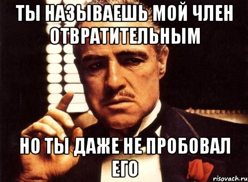 ты называешь мой член отвратительным но ты даже не пробовал его, Мем крестный отец