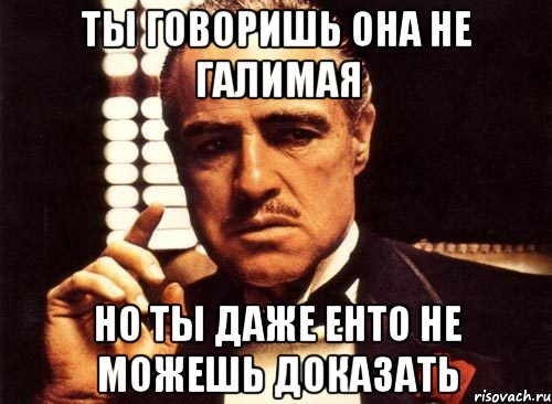 ты говоришь она не галимая но ты даже енто не можешь доказать, Мем крестный отец