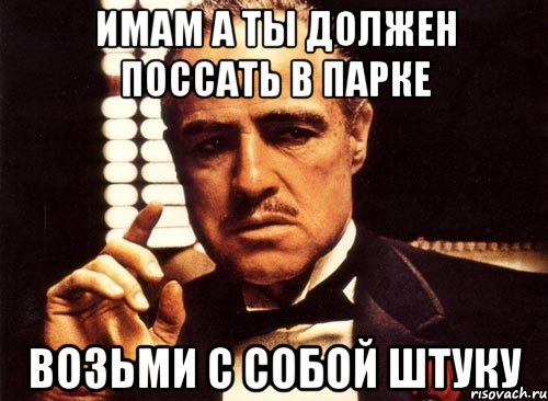 имам а ты должен поссать в парке возьми с собой штуку, Мем крестный отец