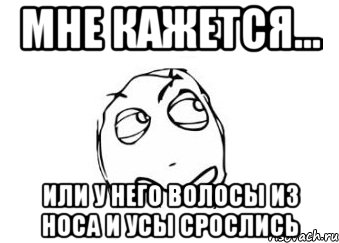 мне кажется... или у него волосы из носа и усы срослись, Мем Мне кажется или