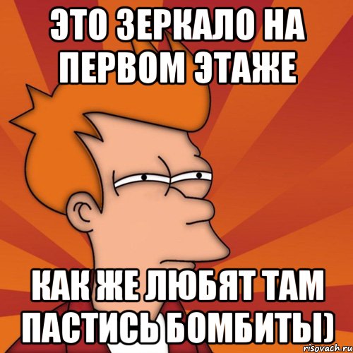 это зеркало на первом этаже как же любят там пастись бомбиты), Мем Мне кажется или (Фрай Футурама)