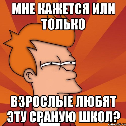 мне кажется или только взрослые любят эту сраную школ?, Мем Мне кажется или (Фрай Футурама)