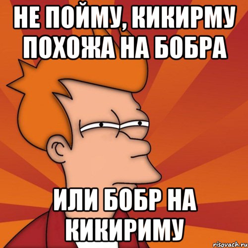 не пойму, кикирму похожа на бобра или бобр на кикириму, Мем Мне кажется или (Фрай Футурама)