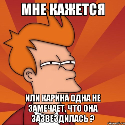 мне кажется или карина одна не замечает, что она зазвездилась ?, Мем Мне кажется или (Фрай Футурама)