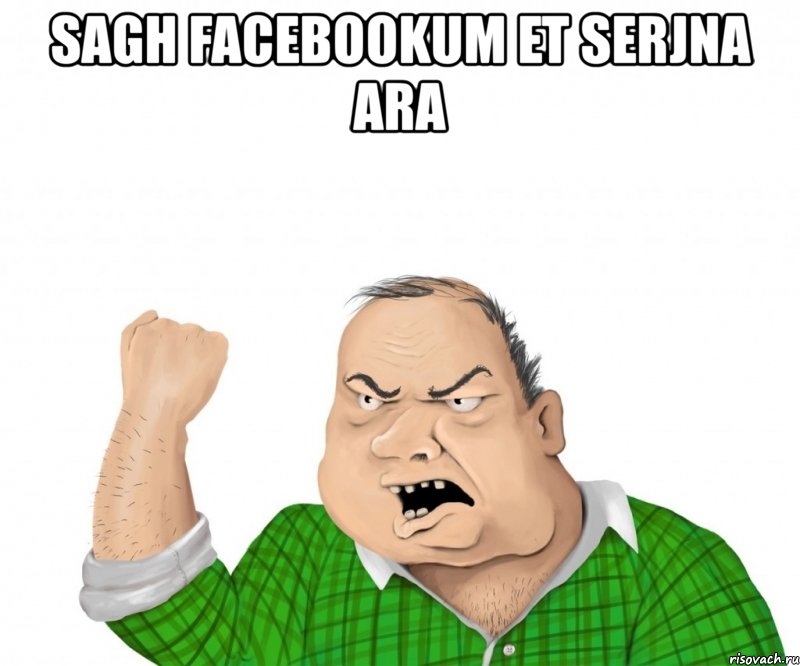 sagh facebookum et serjna ara , Мем мужик