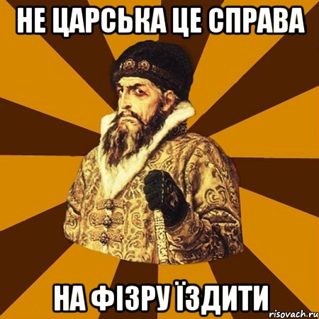 не царська це справа на фізру їздити, Мем Не царское это дело