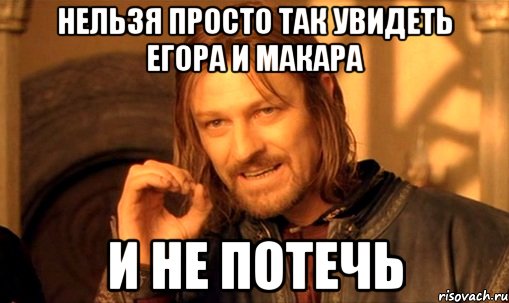 нельзя просто так увидеть егора и макара и не потечь, Мем Нельзя просто так взять и (Боромир мем)