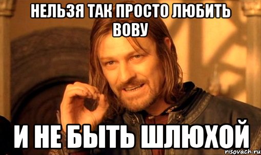 нельзя так просто любить вову и не быть шлюхой, Мем Нельзя просто так взять и (Боромир мем)