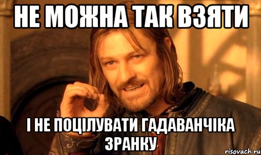 не можна так взяти і не поцілувати гадаванчіка зранку, Мем Нельзя просто так взять и (Боромир мем)