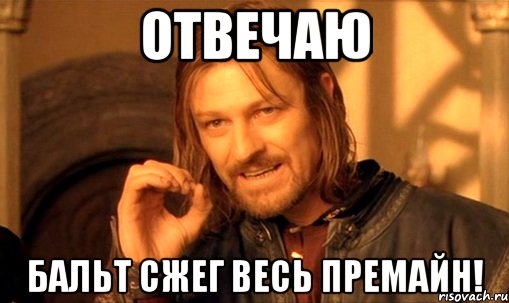 отвечаю бальт сжег весь премайн!, Мем Нельзя просто так взять и (Боромир мем)