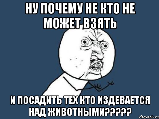 ну почему не кто не может взять и посадить тех кто издевается над животными???, Мем Ну почему