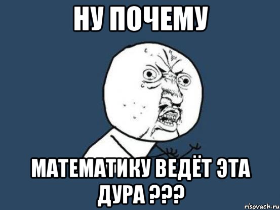 ну почему математику ведёт эта дура ???, Мем Ну почему