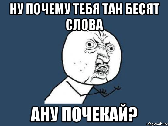 ну почему тебя так бесят слова ану почекай?, Мем Ну почему