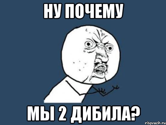 ну почему мы 2 дибила?, Мем Ну почему