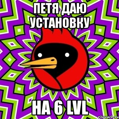 петя даю установку на 6 lvl, Мем Омская птица