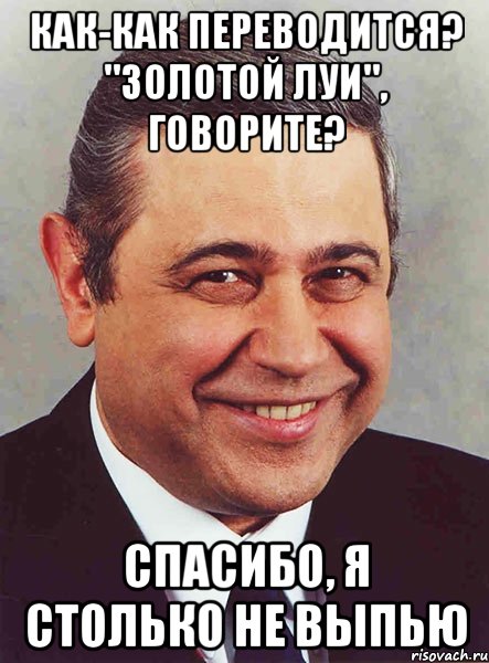 как-как переводится? "золотой луи", говорите? спасибо, я столько не выпью, Мем петросян