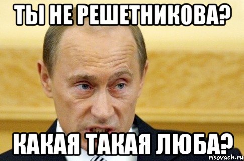 ты не решетникова? какая такая люба?, Мем путин