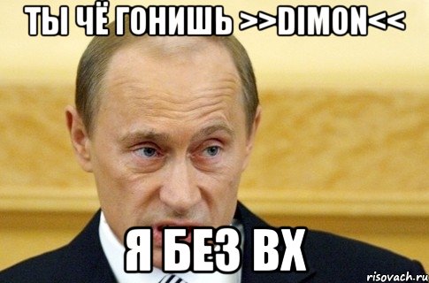 ты чё гонишь >>dimon<< я без вх, Мем путин