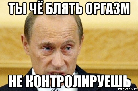 ты чё блять оргазм не контролируешь, Мем путин