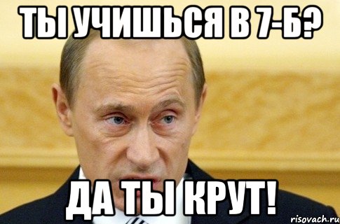 ты учишься в 7-б? да ты крут!, Мем путин