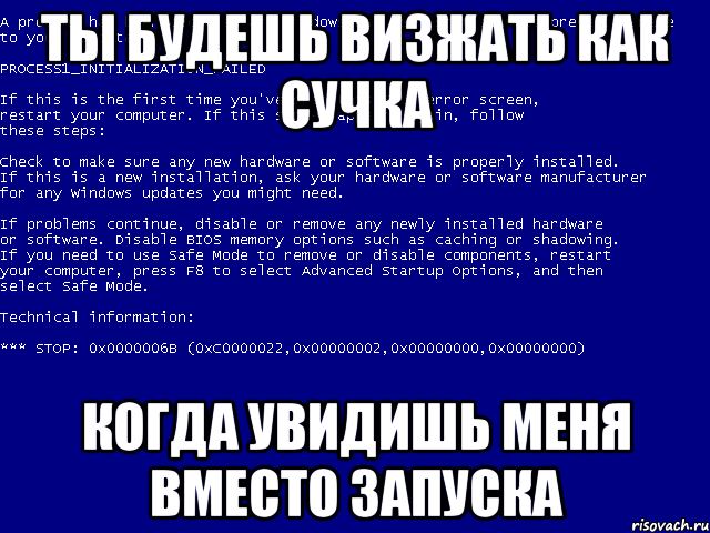 ты будешь визжать как сучка когда увидишь меня вместо запуска