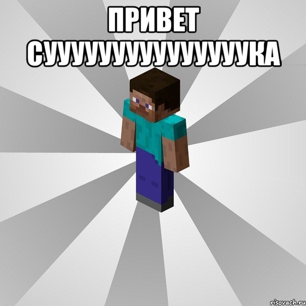 привет сууууууууууууууука , Мем Типичный игрок Minecraft