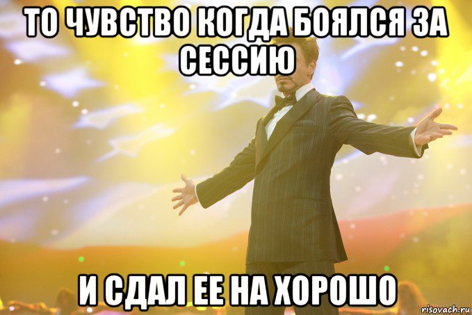 то чувство когда боялся за сессию и сдал ее на хорошо, Мем Тони Старк (Роберт Дауни младший)