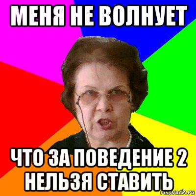 меня не волнует что за поведение 2 нельзя ставить, Мем Типичная училка