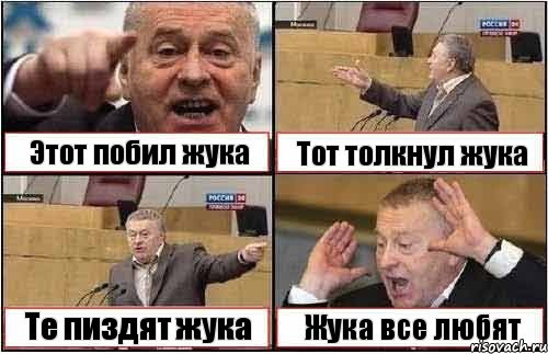 Этот побил жука Тот толкнул жука Те пиздят жука Жука все любят, Комикс жиреновский