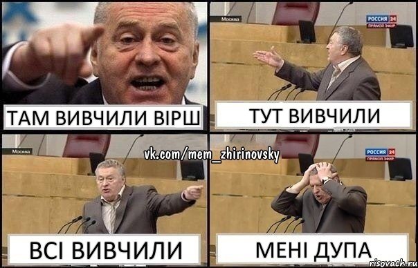 Там вивчили вірш тут вивчили всі вивчили мені дупа, Комикс Жирик