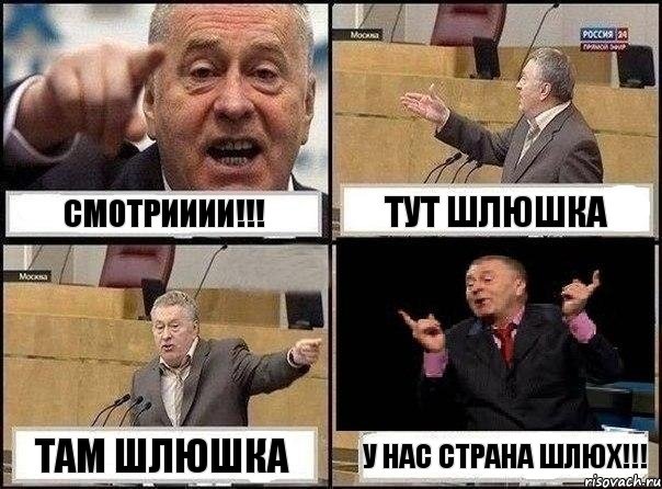 Смотрииии!!! Тут шлюшка Там шлюшка У нас страна шлюх!!!, Комикс Жириновский клоуничает