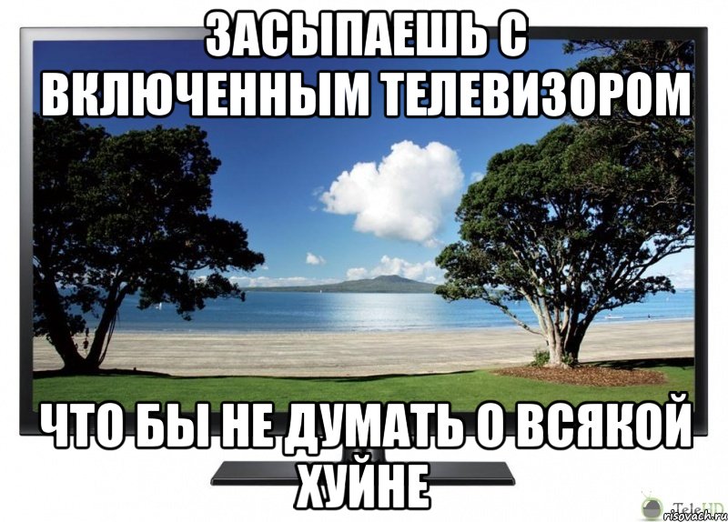 засыпаешь с включенным телевизором что бы не думать о всякой хуйне, Мем 2