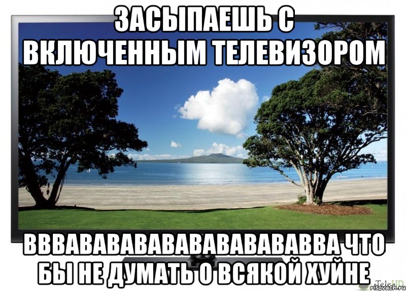 засыпаешь с включенным телевизором вввавававававававававва что бы не думать о всякой хуйне, Мем 2