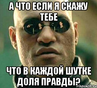 а что если я скажу тебе что в каждой шутке доля правды?, Мем  а что если я скажу тебе