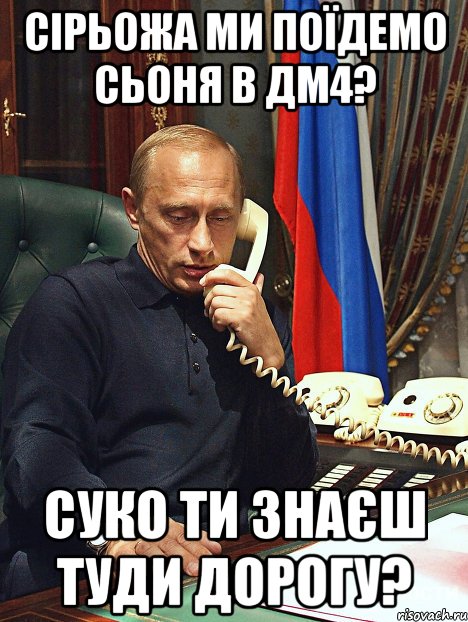 сірьожа ми поїдемо сьоня в дм4? суко ти знаєш туди дорогу?, Мем алло