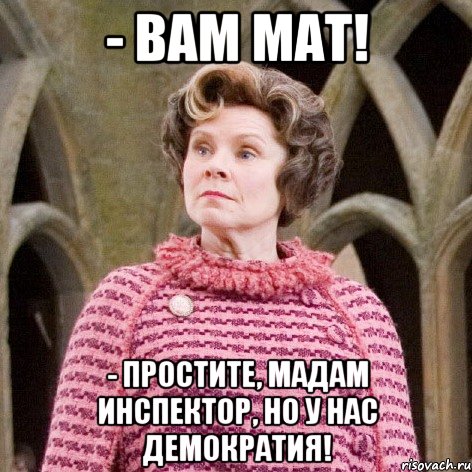 - вам мат! - простите, мадам инспектор, но у нас демократия!