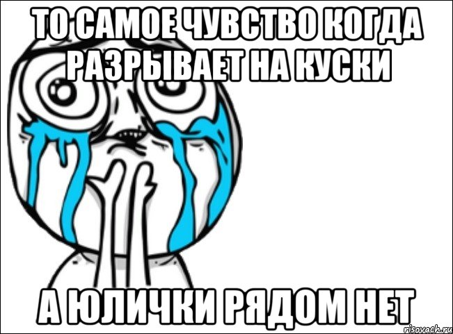 то самое чувство когда разрывает на куски а юлички рядом нет, Мем Это самый