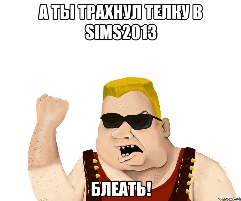 а ты трахнул телку в sims2013 блеать!, Мем Боевой мужик блеать