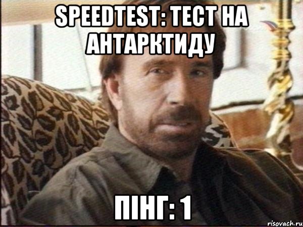 speedtest: тест на антарктиду пінг: 1